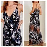 Free People NEW ‎ Black Love Letter Floral Lace Wide Leg Romper/Jumpsuit Size XS Photo 5