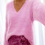 Show Me Your Mumu  Cozy Forever Sweater In Pretty Pink Knit Photo 3