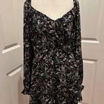 French Kiss Floral Print Mini Dress Ruffled Hem Long Sleeve Women's Size 3X Photo 0