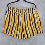 Ambiance Apparel Yellow Stripe Pullon Tie Funky Ruffle Pants Shorts Plus 2X Photo 1