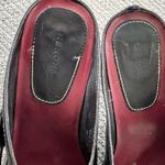 Vintage Merona Black Leather Silver Buckle Square Toe Maryjane Block Heels Shoes Size 8.5 Photo 5