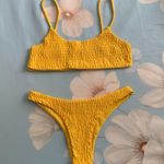 Zaful Yellow Smocked Bikini Top & Bottom Photo 7