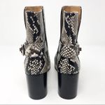 Tory Burch NEW Kira 70MM Bootie Stamped Snake Leather Grey Black in Warm Roccia Photo 5
