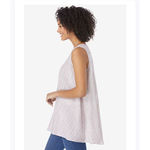 Woman Within Women's  Striped Button-Front Tank Top Plus Size 16/20W White/Blue Photo 2