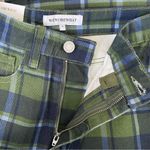 We Wore What New Plaid High Rise Straight Leg Dad Jeans Basil Green Size 25 Photo 12