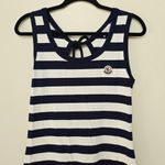 Moncler New Striped Long Dress Navy White Sleeveless Women's Size S Photo 6