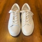 J.Crew Women's Saturday Sneaker 8 White Sneakers with Leopard Detail Photo 1