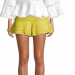 Alexis  White Top Lace Details Ruffle Sleeve And Front Opening Size S MSRP $350 Photo 0