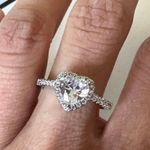 Sterling Silver Heart Shaped Diamond  ring Photo 0