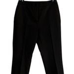 ZARA Slim Straight Mid Rise Ankle Cropped Trouser Flat Front Pockets M Black Photo 1