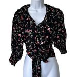 Ganni  38 US M Printed Georgette Floral Wrap  ruffle Blouse Top Photo 10