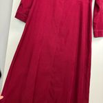 Vintage 90s FADS Corduroy Shirt Dress Sz 14 Red Button Front Long Sleeves Photo 13