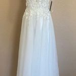 Lulus NWOT Breathtaking Romance White Embroidered Tulle Gown Photo 0