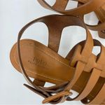 Ralph Lauren POLO RALPH‎ LAUREN Vachetta Leather Heeled Sandal In Cuoio brown size 7.5 office Photo 4
