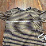 C&C California Women's long sleeve Top L purple gray tan Striped Photo 5