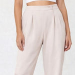 Nasty Gal  Beige Tailored Jogger Pants | High Waist | Elastic Hem Photo 0