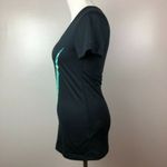 Nike  Dri-Fit Tee XS V-Neck Swoosh Logo Black Blue Neon Short‎ Sleeve T-Shirt Photo 4