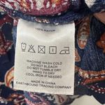 Earthbound Trading Co. Navy Paisley Boho Tunic Dress Long‎ Sleeve Women's Size S Blue Photo 3