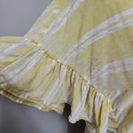 Lucky Brand  yellow ruffle striped burnout top size small Photo 3