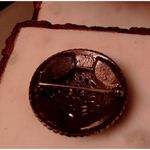 Vintage Miracle Celtic Blue Agate Pin Brooch Blue Round Photo 4