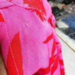 Sam Edelman  High Neck Floral Print  Dress Red Pink Size Small Photo 9