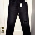 Good American  Good Boy Straight Leg Distressed Ripped Jeans Photo 3