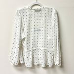 IRO  Paris Cadmos Wrap-Effect Studded Chiffon Peplum Blouse White Women's 36 / 4 Photo 3