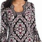 White House | Black Market  Sz S Floral Bell Sleeve Embroidered Neck MiniDress Boho Photo 0