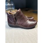 Taos Habit Ankle Boot Women's 7W Brunette Leather Round Toe Comfort Side Zip Brown Size 7 Photo 4