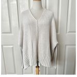 Free People cream V neck long sleeve oversized sweater Photo 2