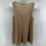 Sundance  Linen Tank Top Pleat Front Burnout Scoop Neck Flowy Tan XSmall Photo 4