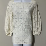 Massimo Dutti  White Eyelet Square Neck Puff Sleeve Blouse EUR 40 US 8 Photo 0