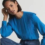 Reiss  Blue Bexley Fabric Blouse size US14 Photo 0