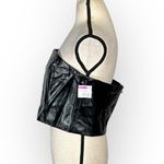 ROTATE BIRGER CHRISTENSEN Emili Crop Top Faux Leather Black Logo Photo 3