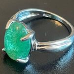 Green jade stone ring size 9 Photo 2