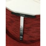 Kensie  Shirt Red Black Striped Asymmetrical Rayon Stretch Top Womens Medium M Photo 3