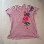 Gypsies & Moondust Pink Floral Embroidered Women's Top size small Y2K Photo 2