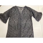 Black Lace Kaftan/Vest, Ruffle Sleeves, Sheer Size L Photo 3