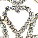 Rhinestone Heart Star Hair Bun Cover Silver Tone Wedding Dance Gymnastics Photo 2