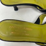 Donald J Pliner vintage black leather kitten heel slide in sandals sz 9 Photo 4