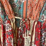 Angie  Boho Floral Middle Tie Short Sleeve Rayon Kimono Women’s Size Medium‎ Photo 4