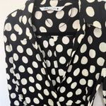 ZARA  Mini Wrap Shirt Dress Black and White Polka Dot Collared V-Neck Small Photo 8