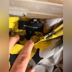 Who What Wear  Yellow and Gray Midi Pencil Skirt Photo 2