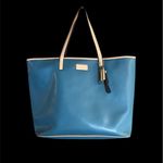 Coach  Parker Blue/Green Leather Tote with Original Hangtags Photo 11