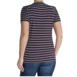 Kensie Striped Basic T-Shirt Ribbed Purple Photo 3