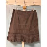 INC International Concepts Brown Pinstripe Pleated Hem Skirt Women Size 14 Photo 2