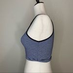 Women’s Navy Blue White Stripe Sleeveless Crop top, Sz Small Photo 2