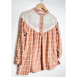Suzanne Betro Weekend Blouse Cottagecore Vintage Style Size Medium Plaid Photo 2