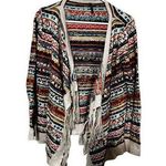 Styleholic Womens Aztec Southwestern Open Front Cardigan Sweater S/M Fringe Knit Size M Photo 0