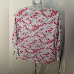 Floral Striped Women's Top size medium White Photo 5